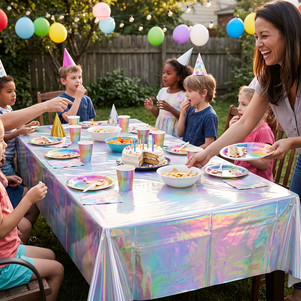 Holographic Tablecloth lifestyle