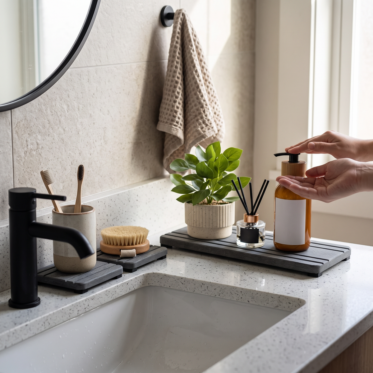 Diatomite Sink Tray lifestyle