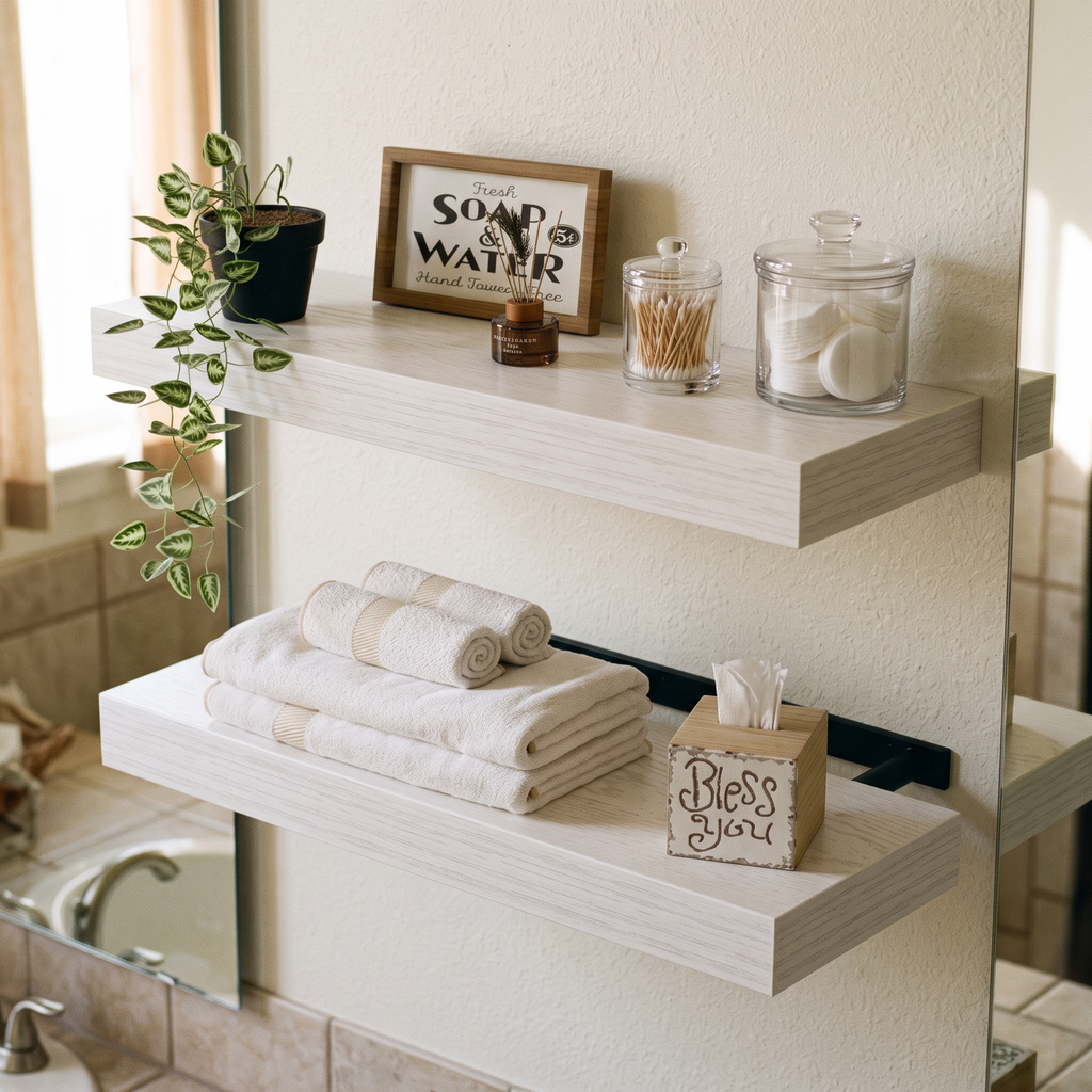 White Floating Shelf lifestyle