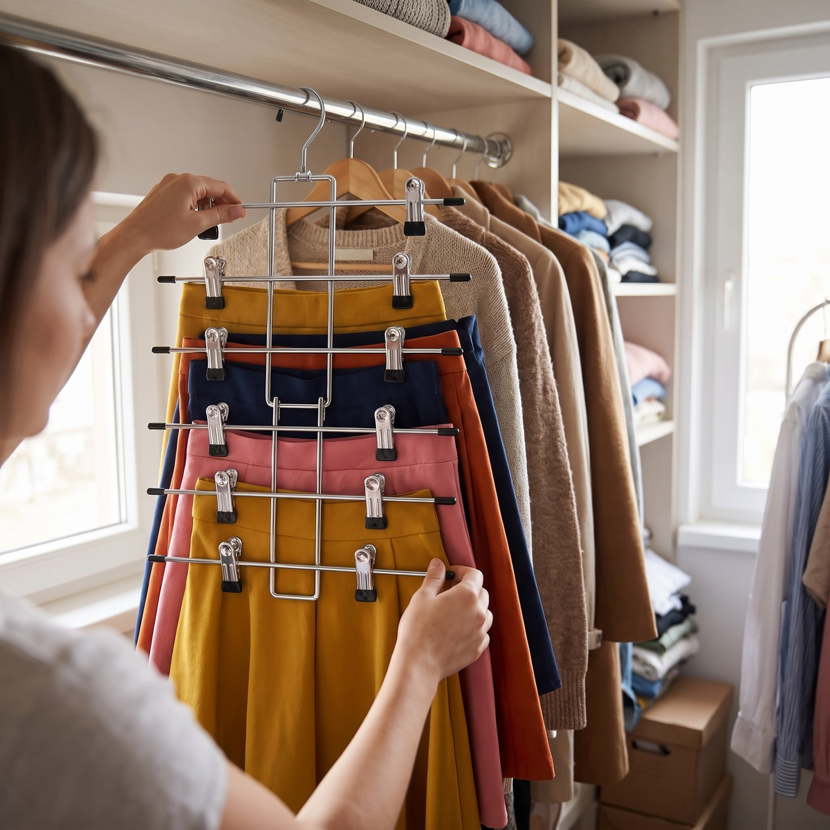 6 Tier Pants Hanger lifestyle