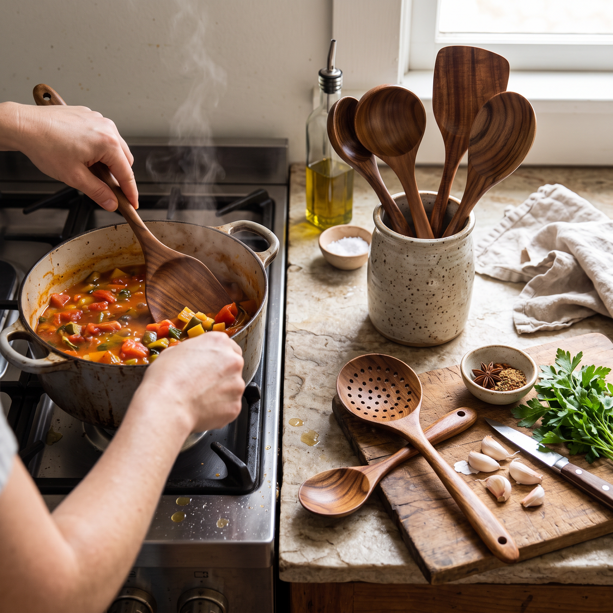 Teak Kitchen Utensils lifestyle