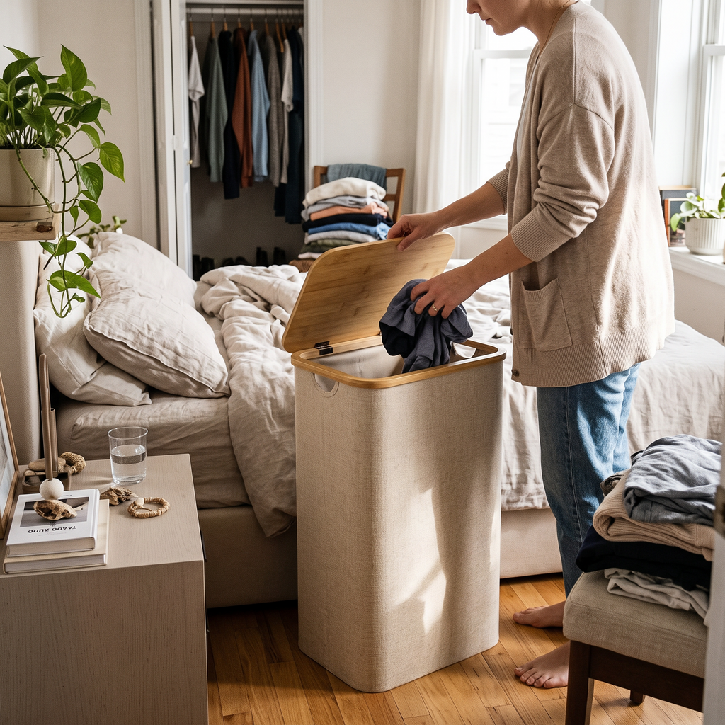 Laundry Basket with Lid lifestyle