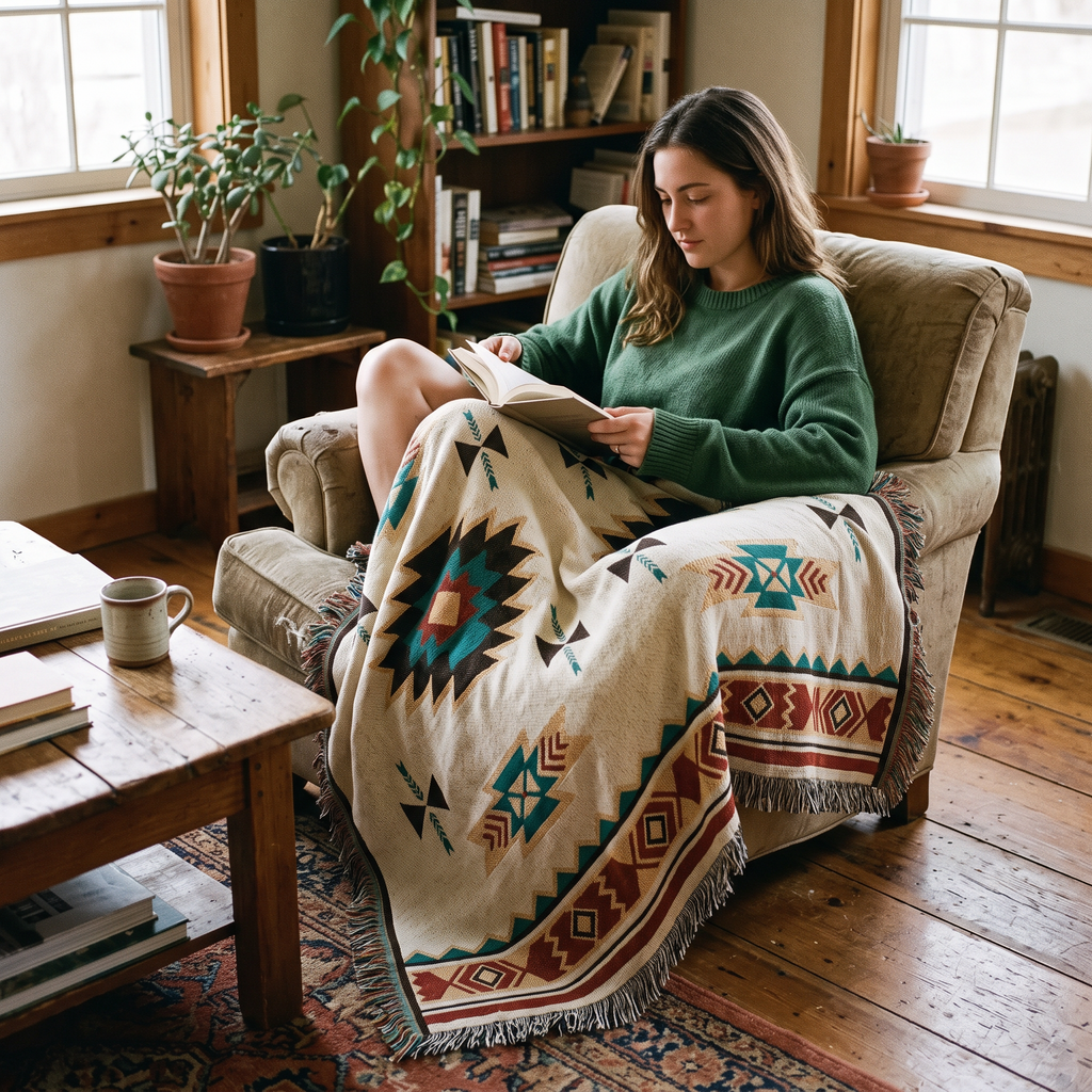 Aztec Throw Blanket lifestyle