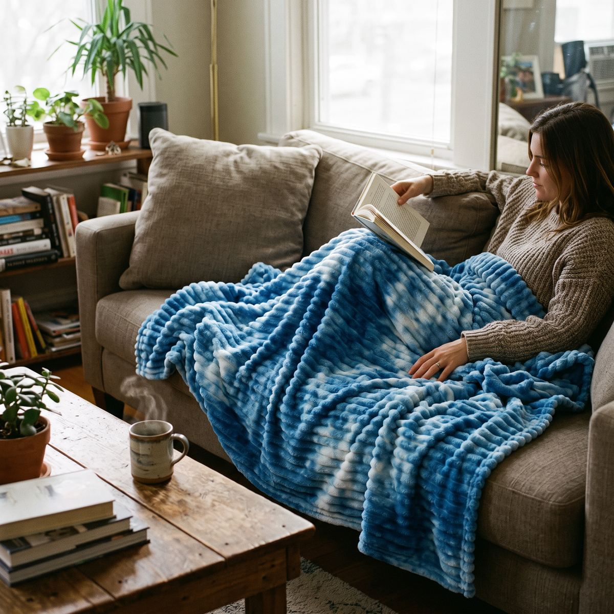 Tie Dye Fleece Blanket lifestyle