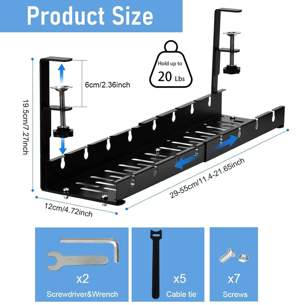 Extendable Under Desk Cable Tray