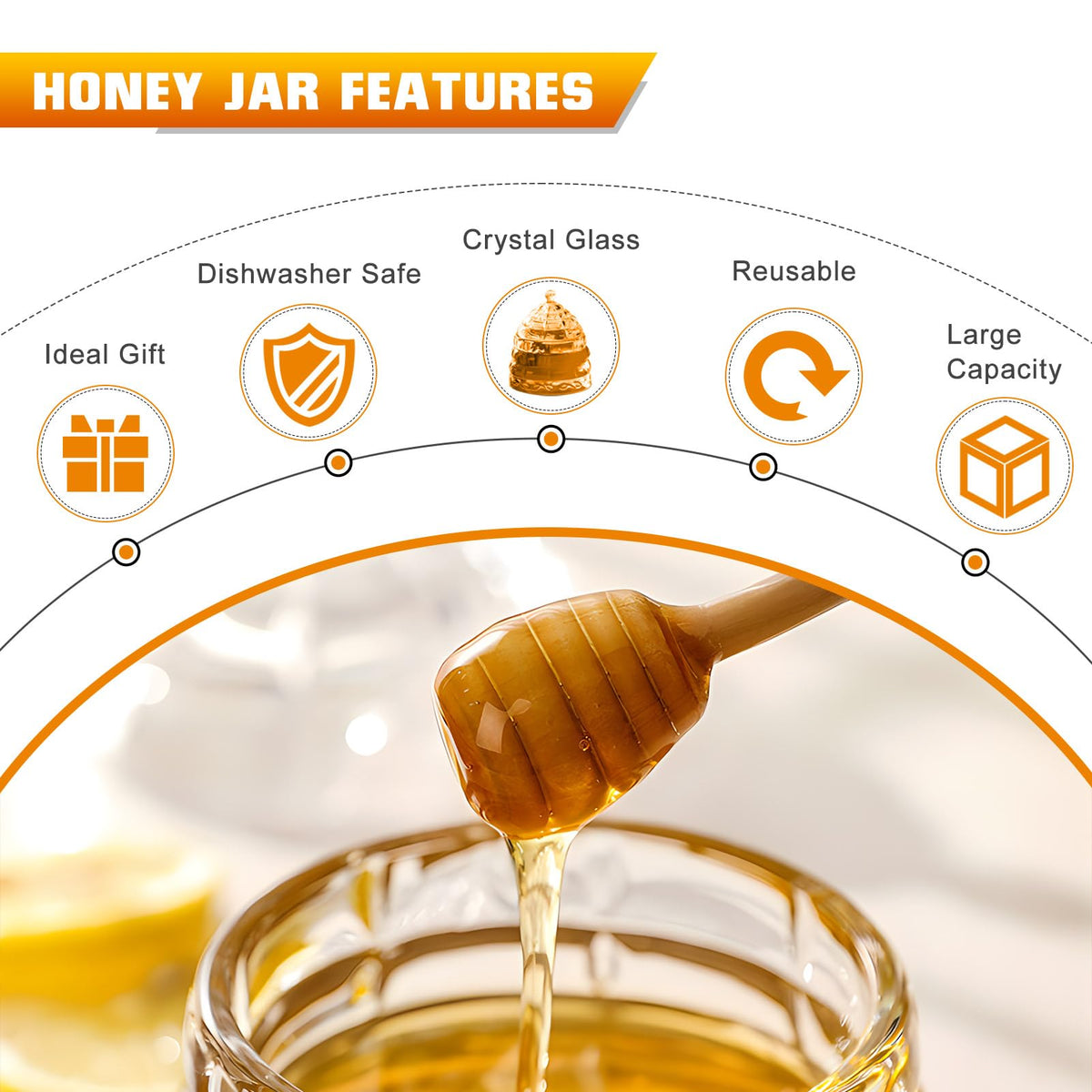 Beehive Glass Honey Jar
