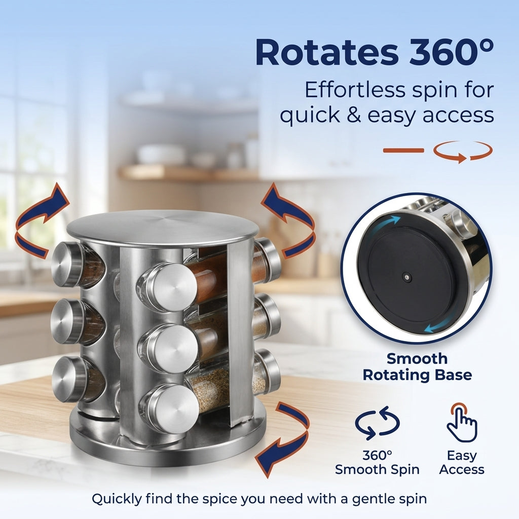 Rotating Spice Rack Organizer