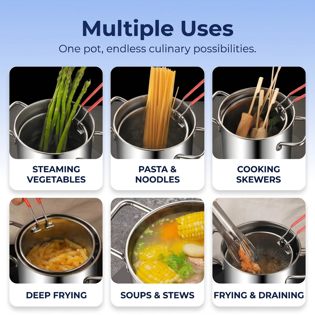 Stainless Steel Deep Fryer Pot