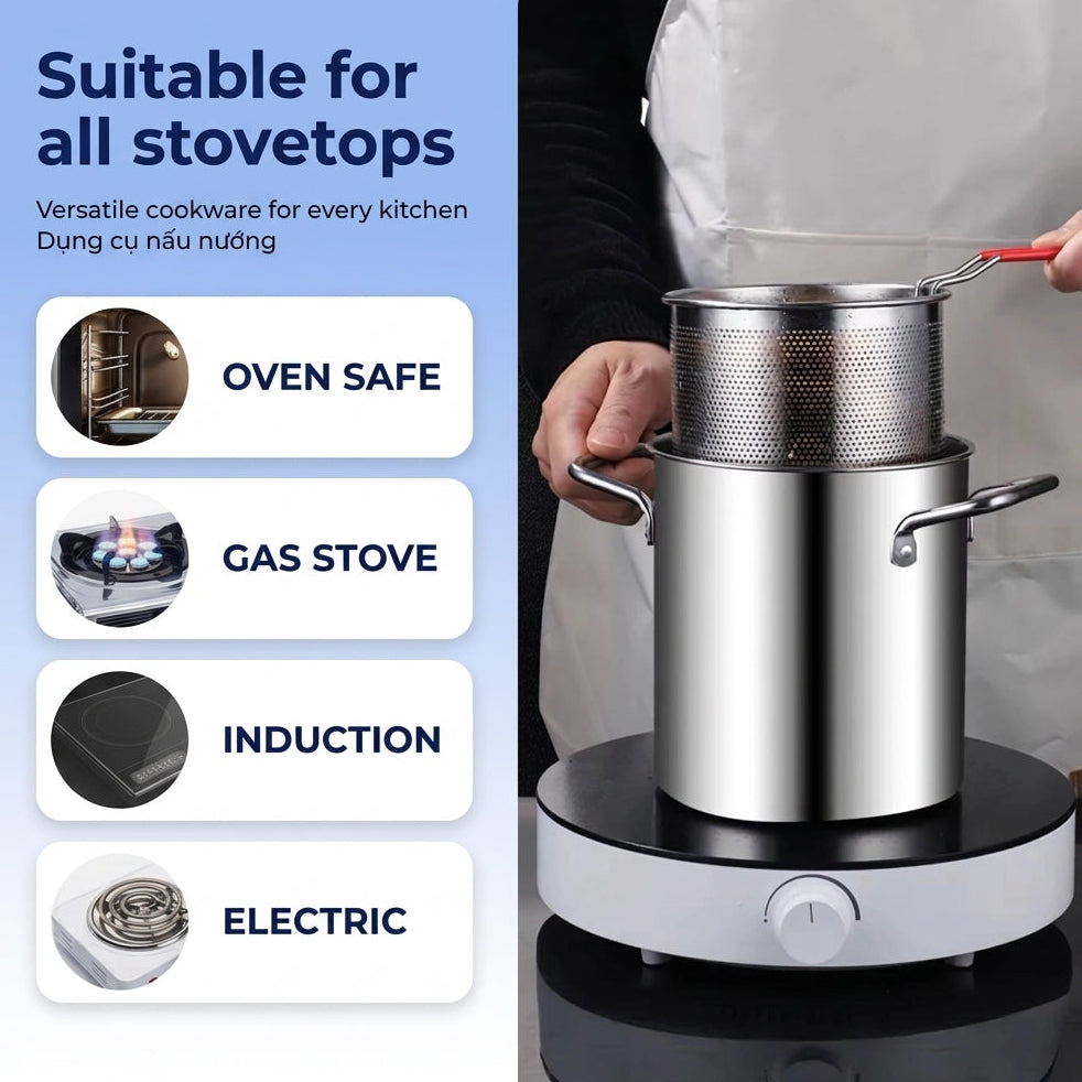 Stainless Steel Deep Fryer Pot
