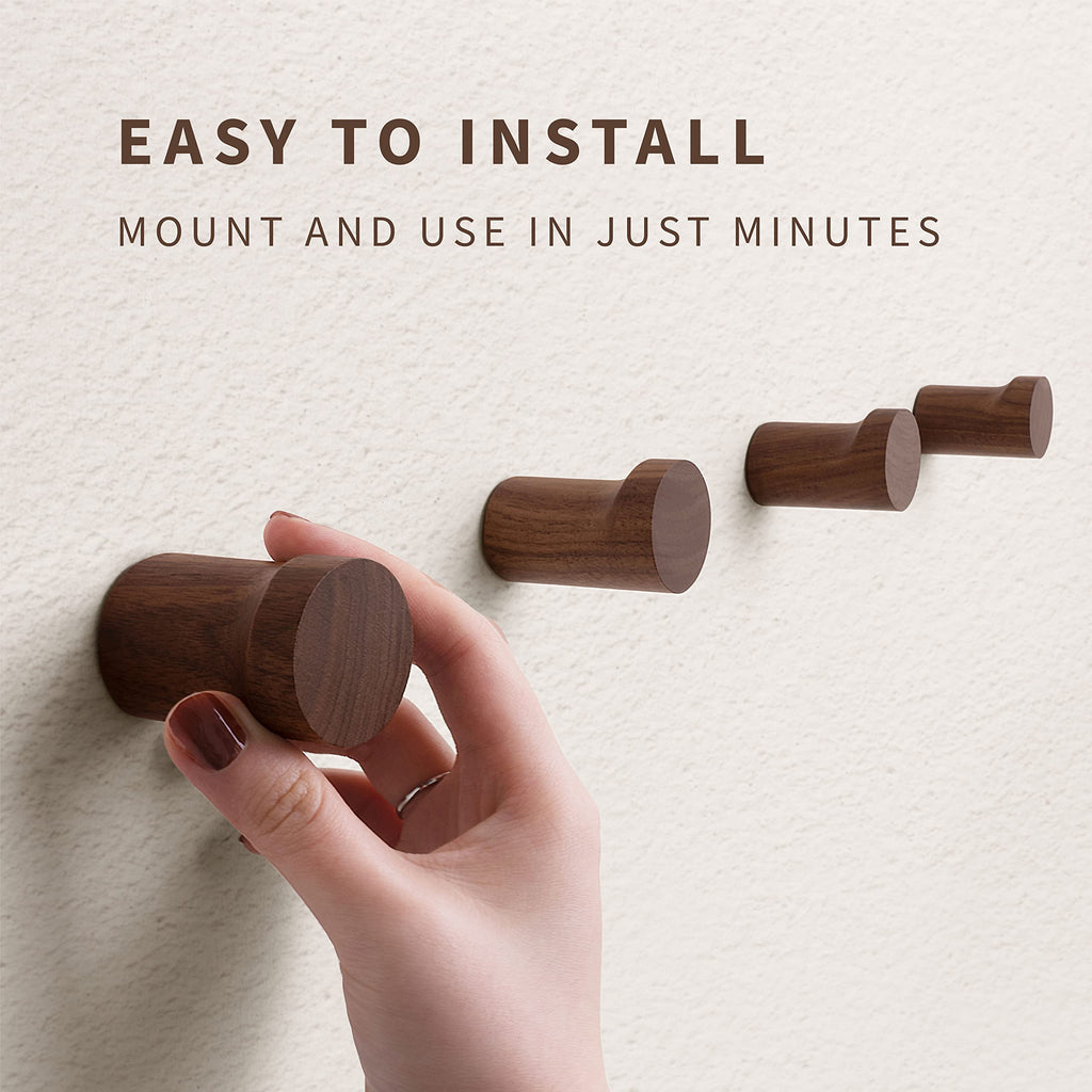 Minimalist Wood Hook (4 Pcs)