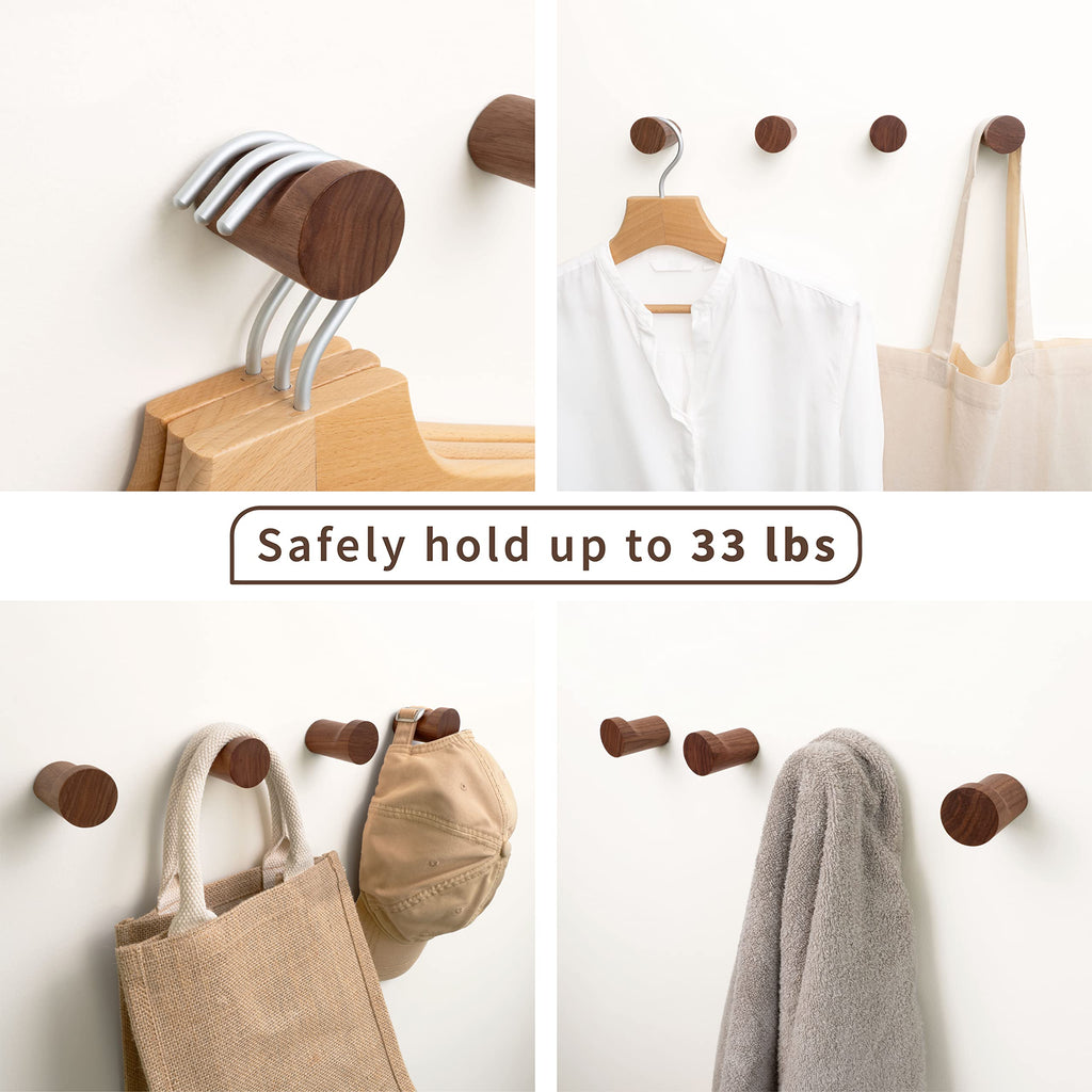 Minimalist Wood Hook (4 Pcs)