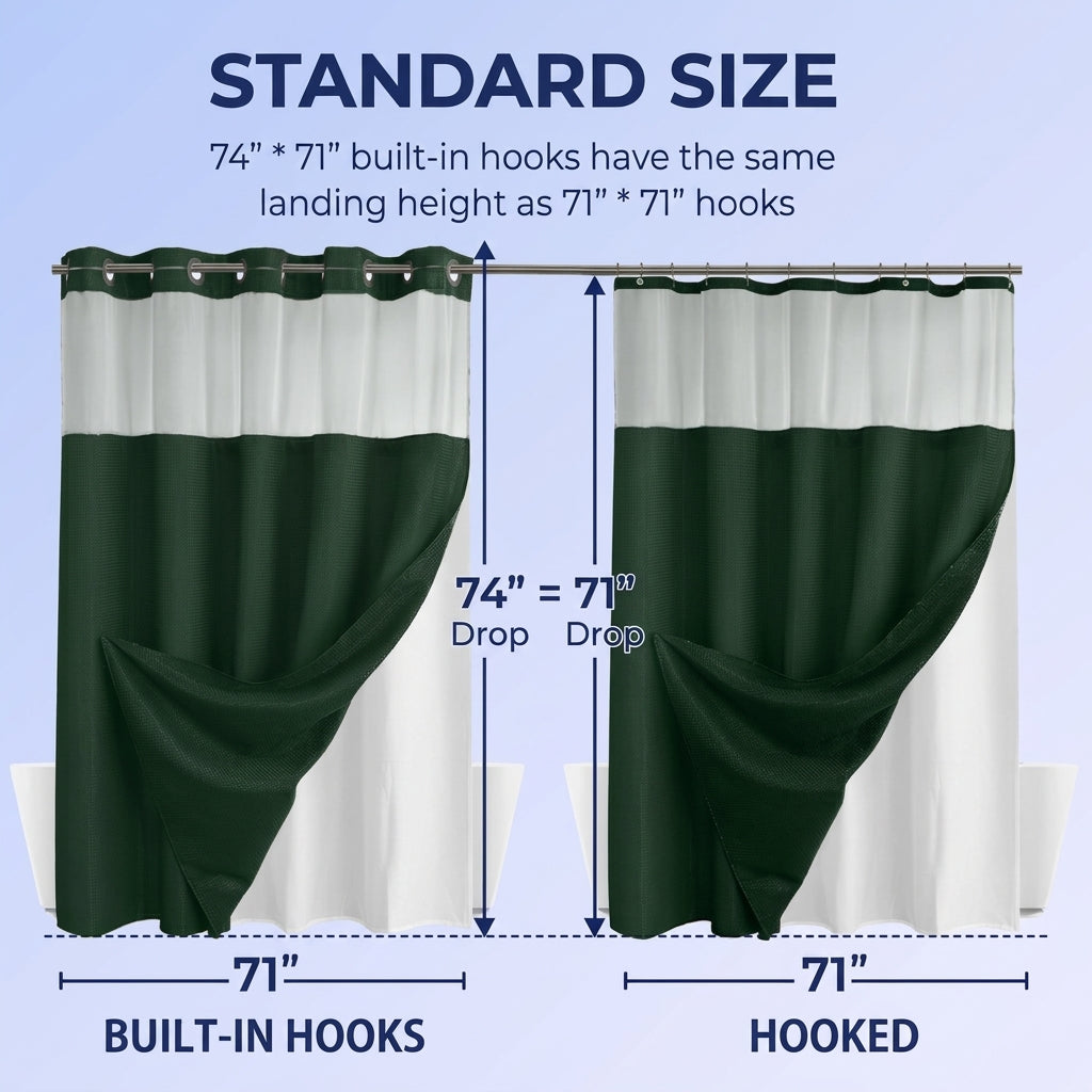 No Hook Shower Curtain