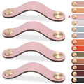 Faux Leather Cabinet Drawer Pulls (4 Pcs)