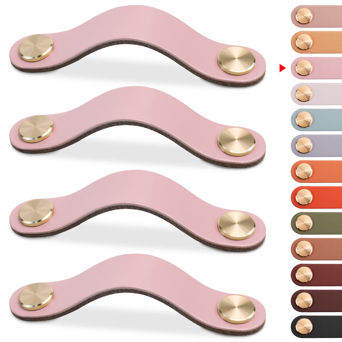 Faux Leather Cabinet Drawer Pulls (4 Pcs)