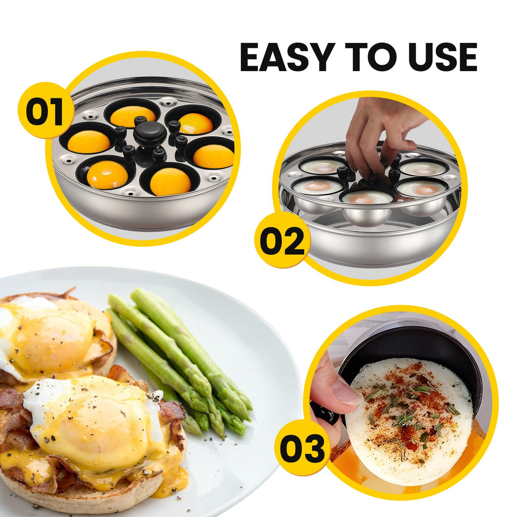 Stainless Steel Egg Poacher Pan