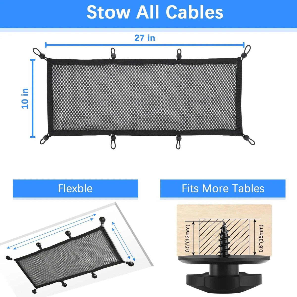 Under Desk Cable Management Net