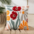 Embroidered Floral Throw Pillow Cover