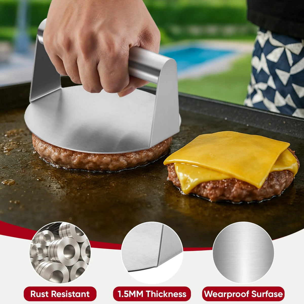 Stainless Steel Smash Burger Press