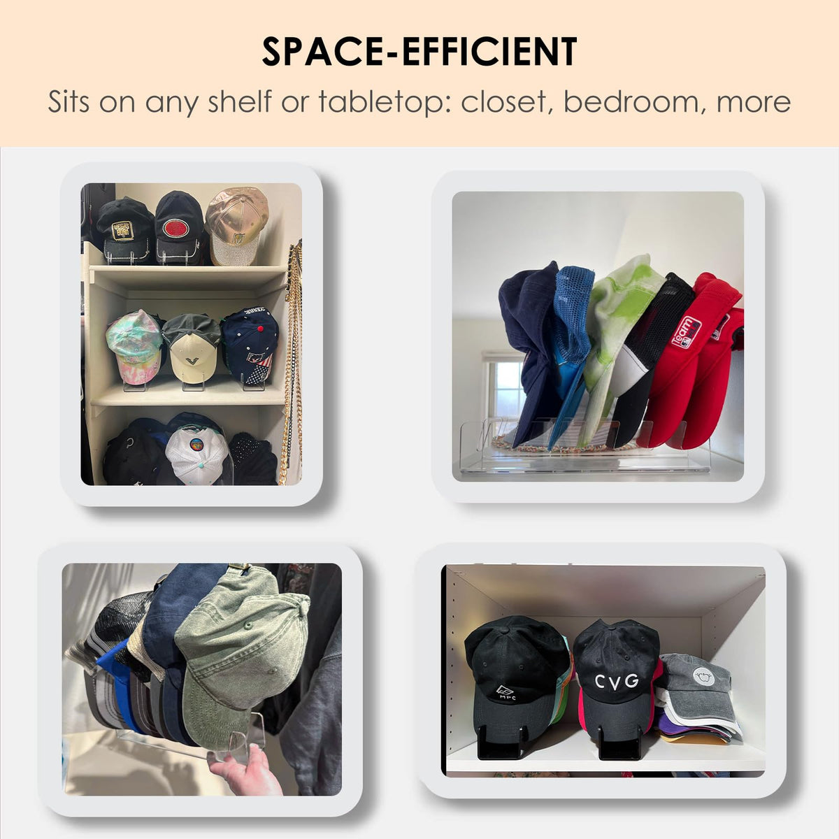 Acrylic Hat Rack for 7 Caps