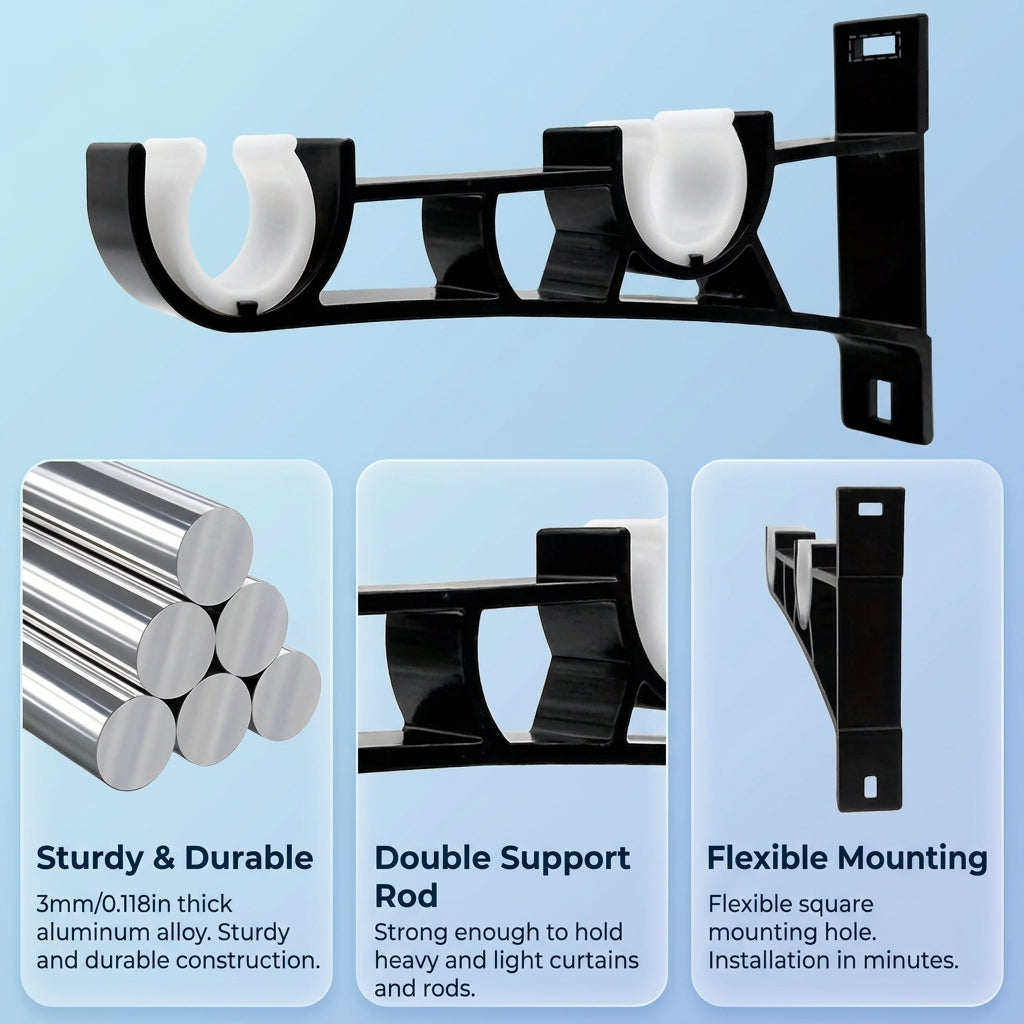 Double Curtain Bracket (2 Pcs)