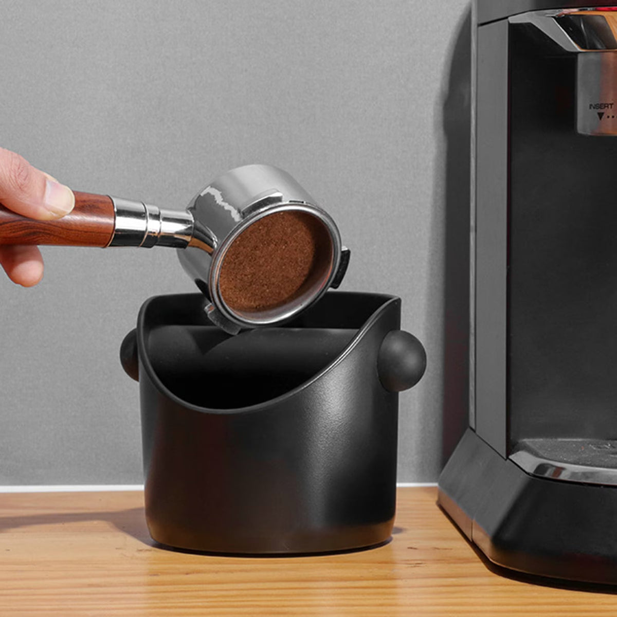 Non-Slip Espresso Knock Box