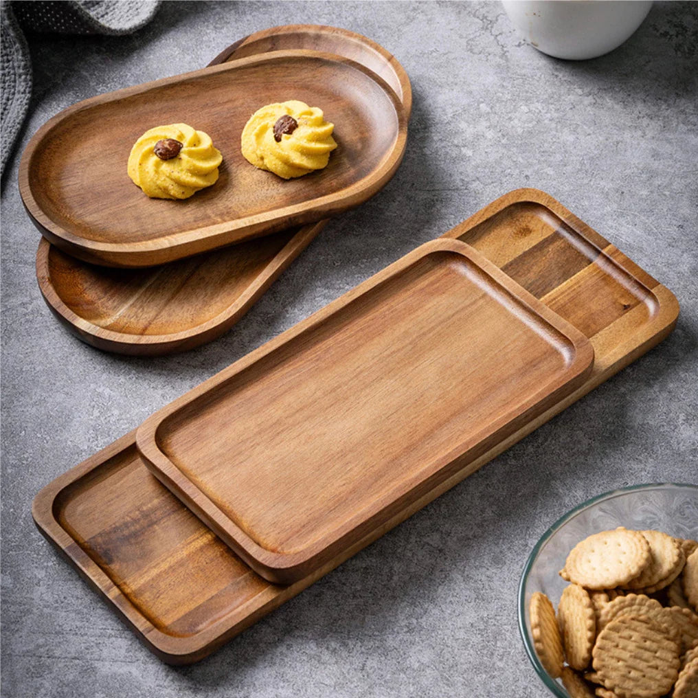 Wooden Serving Tray Set (3 Pcs)