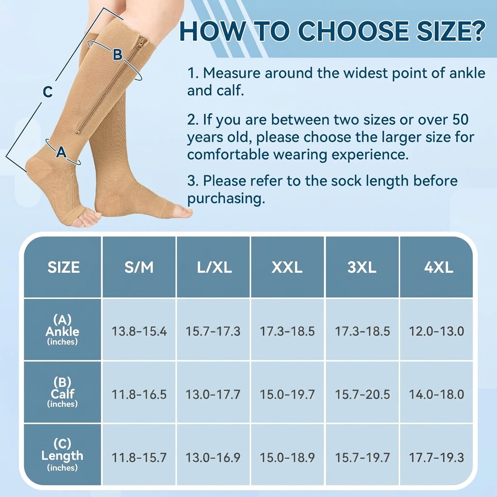 Zipper Compression Socks
