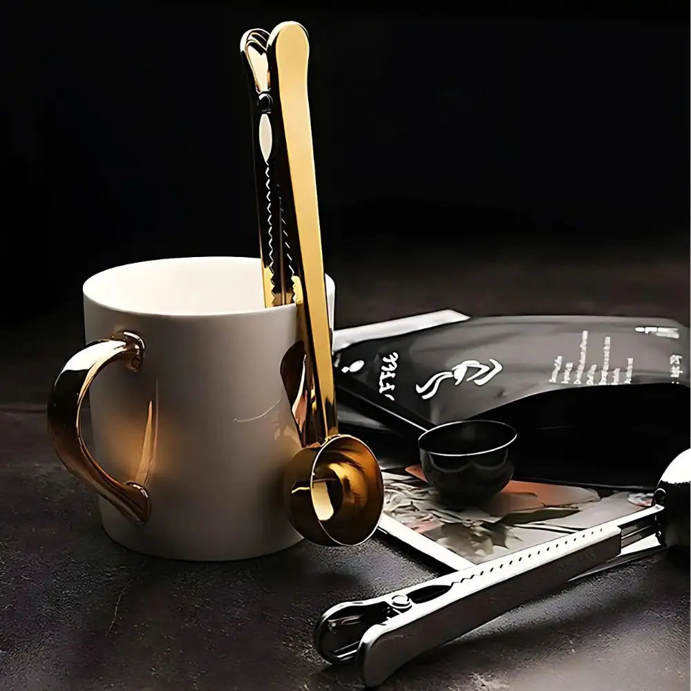 Stainless Steel Coffee Scoop with Clip