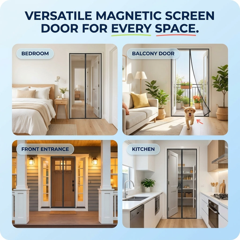 Magnetic Mesh Screen Door