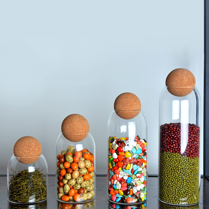 Round Cork Glass Jar