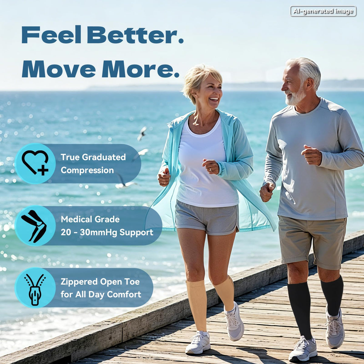 Zipper Compression Socks