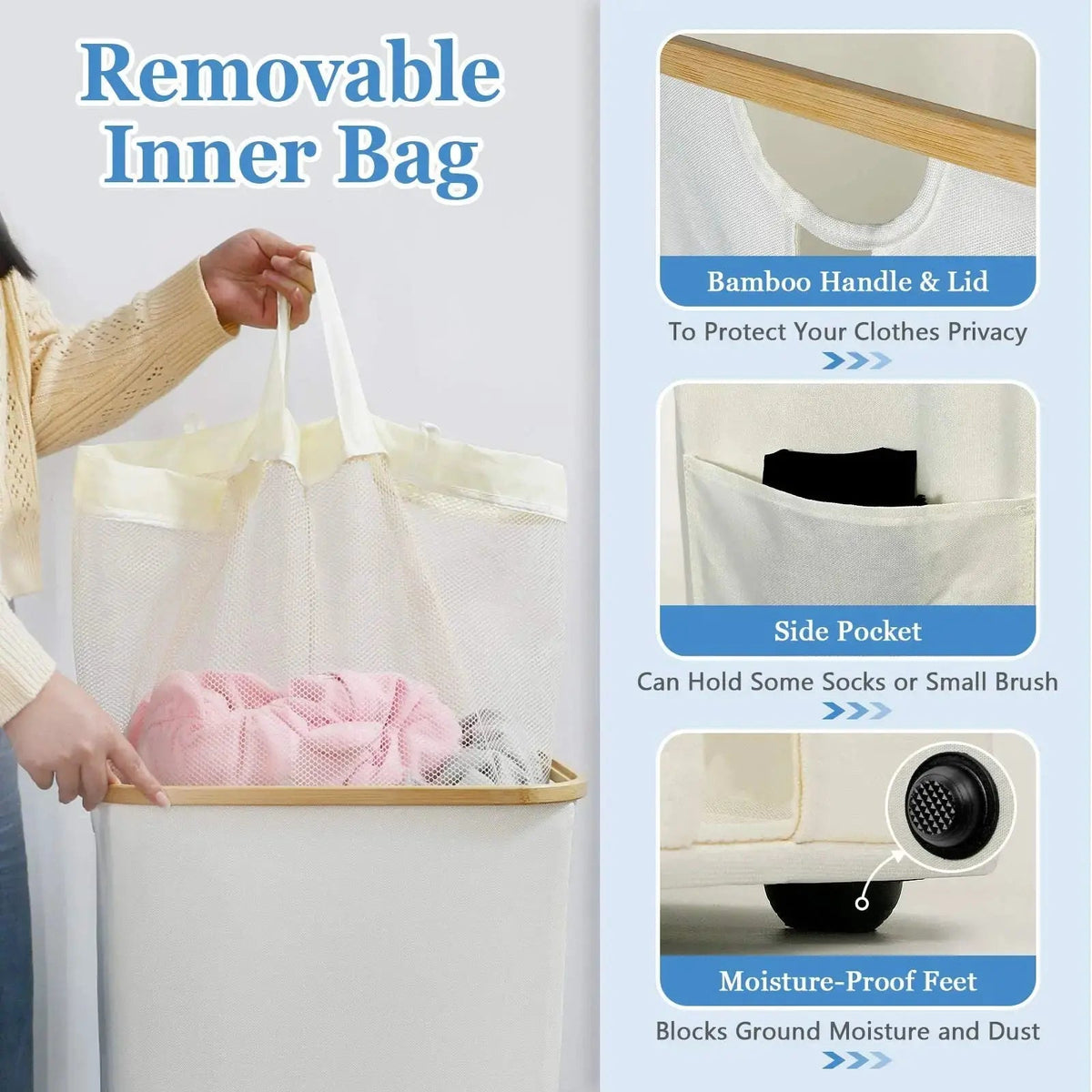 Foldable Laundry Basket with Lid