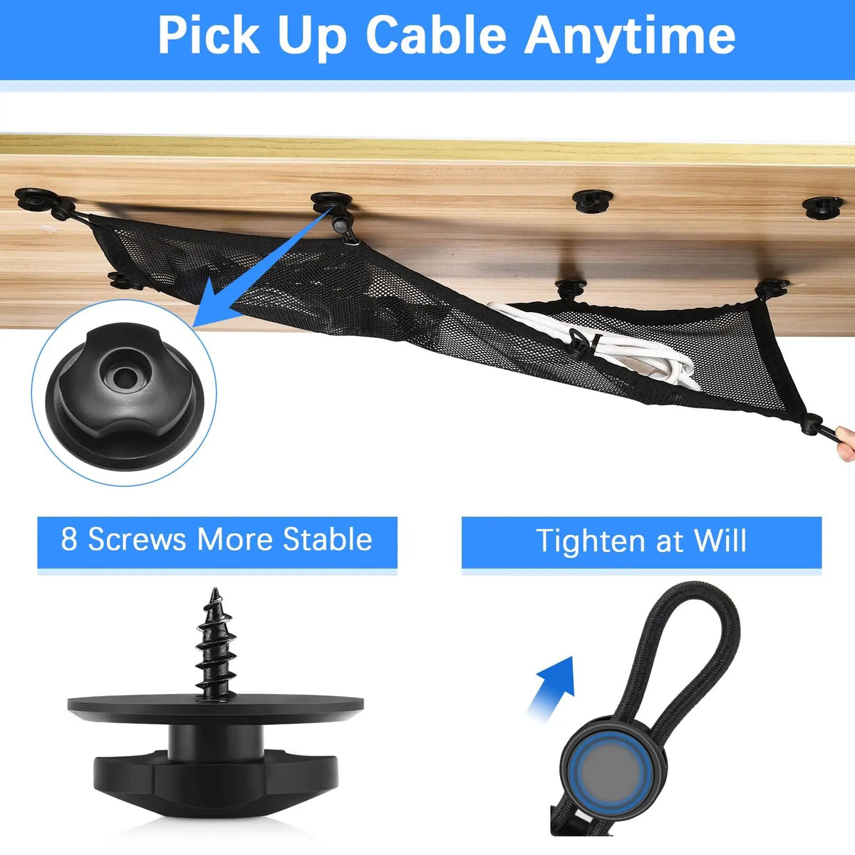 Under Desk Cable Management Net