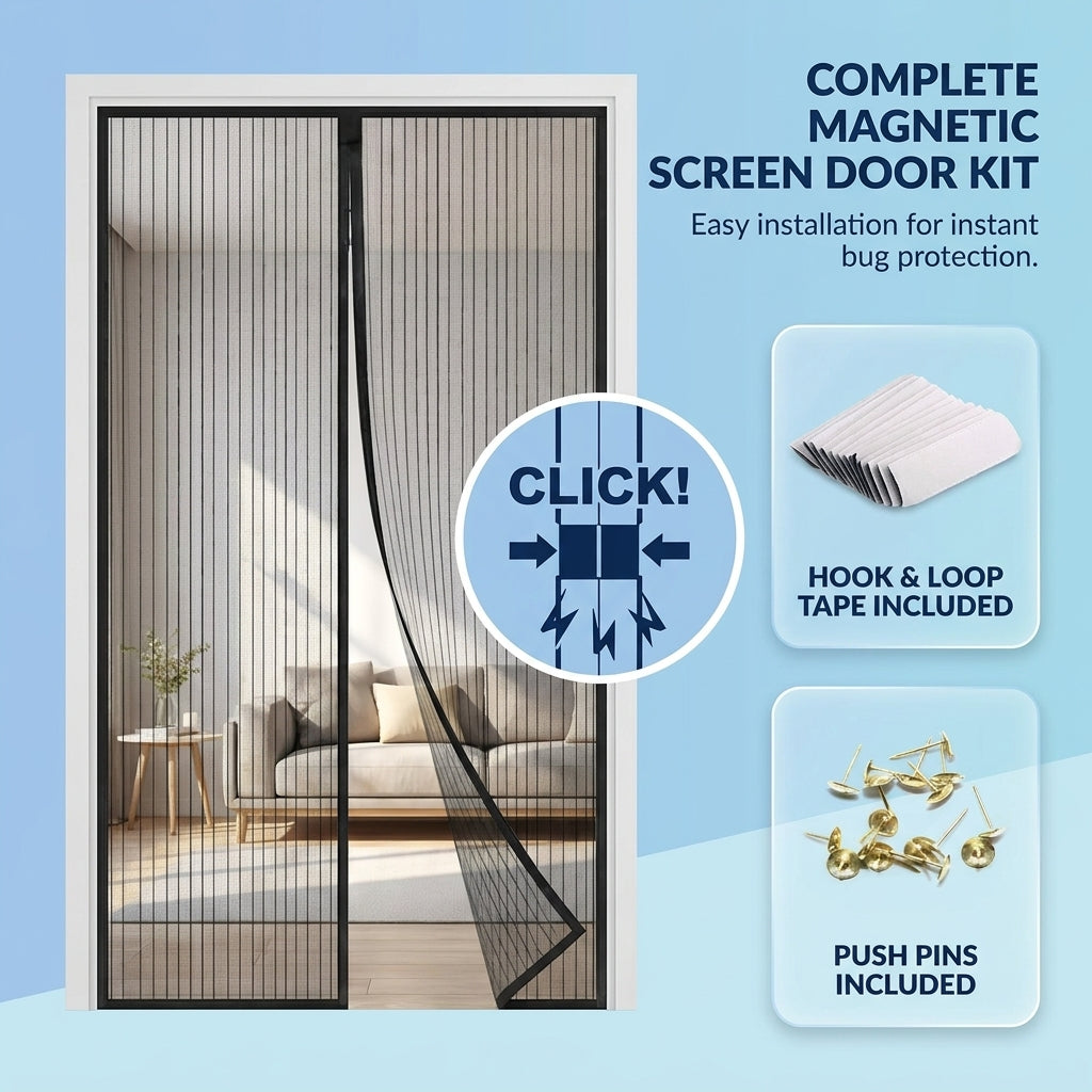 Magnetic Mesh Screen Door