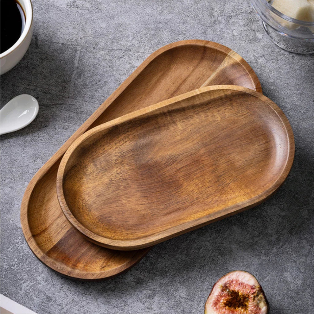 Wooden Serving Tray Set (3 Pcs)