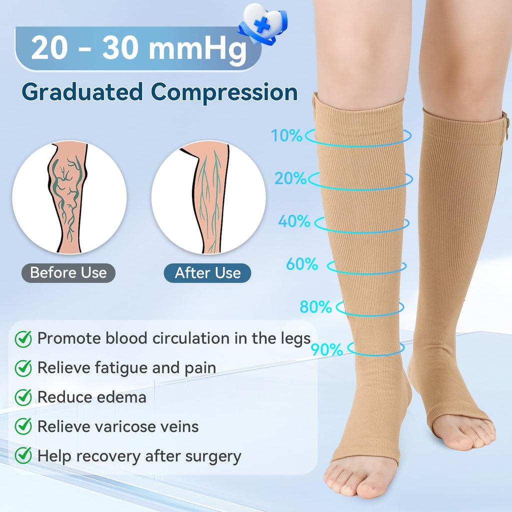 Zipper Compression Socks