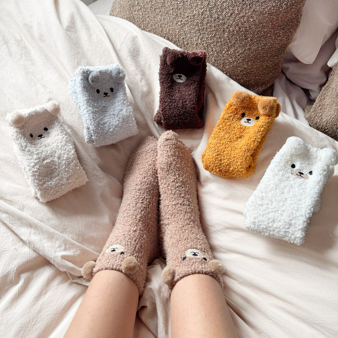 Teddy Bear Fuzzy Socks (2 Pairs)