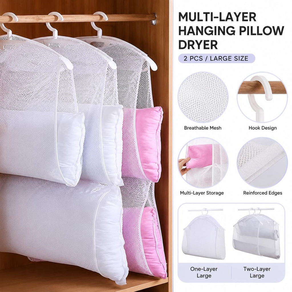Hanging Pillow Drying Rack (2 Pcs)