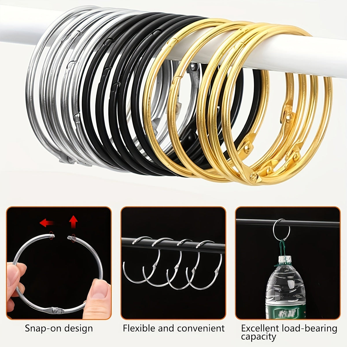 Metal Curtain O Rings (24 Pcs)