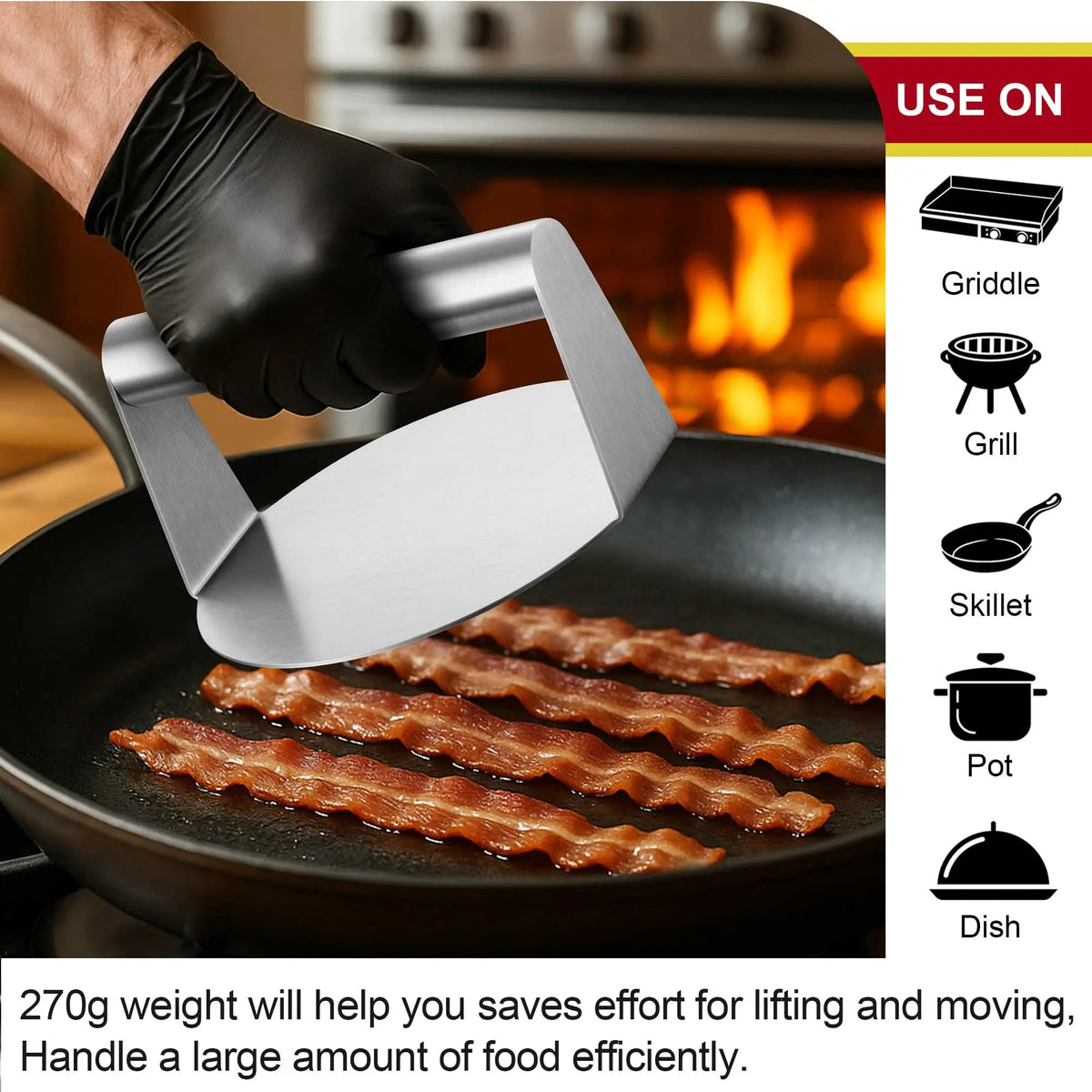 Stainless Steel Smash Burger Press