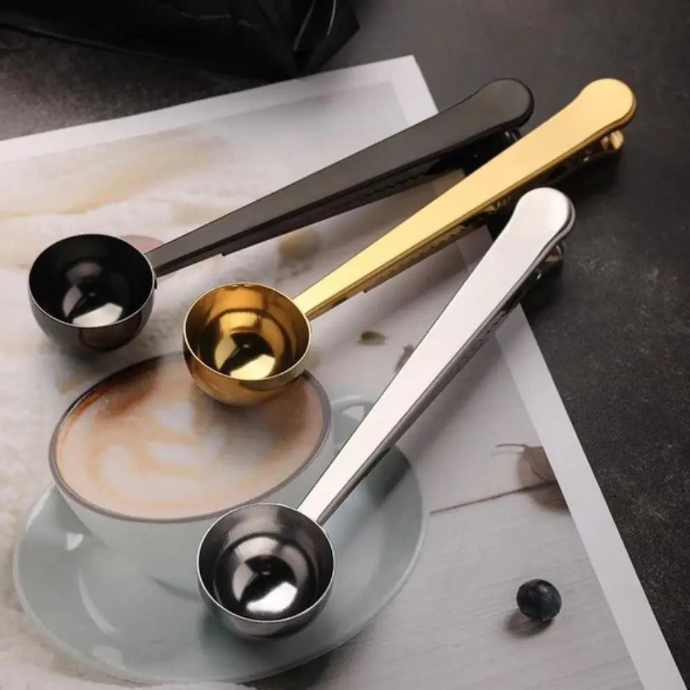 Stainless Steel Coffee Scoop with Clip
