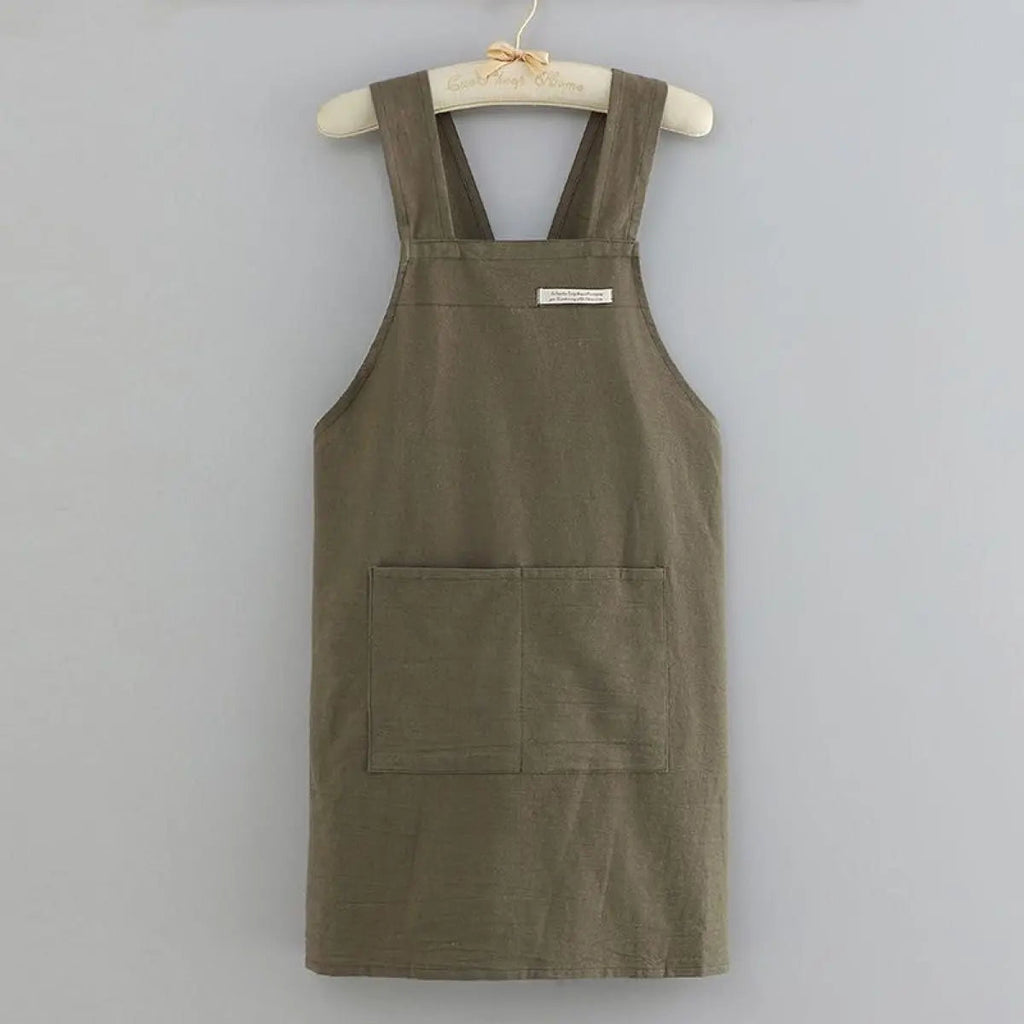Cross Back Cotton Linen Apron