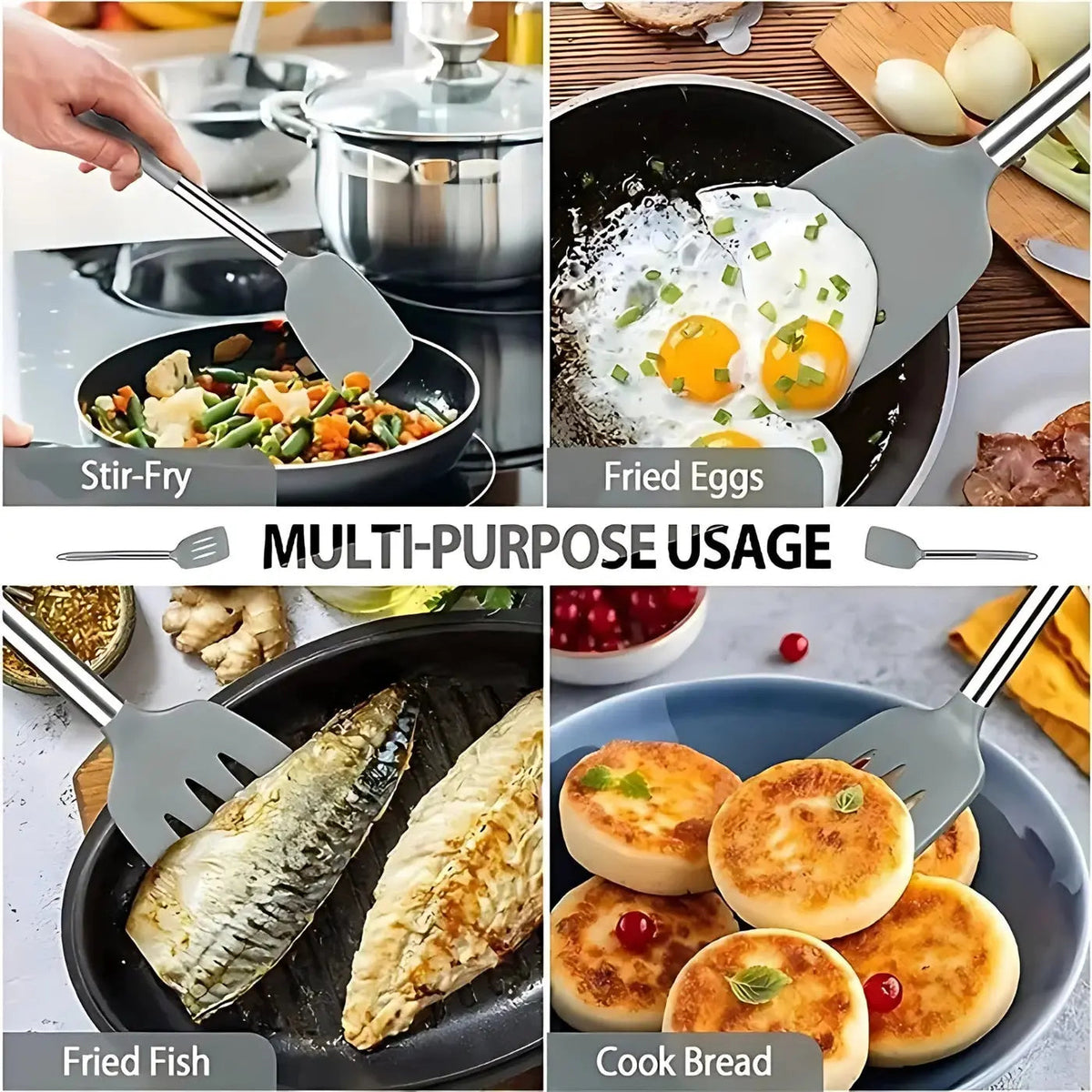 Silicone Turner Spatula Set (2 Pcs)