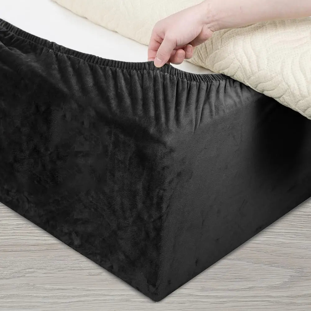 Crushed Velvet Wrap Bed Skirt