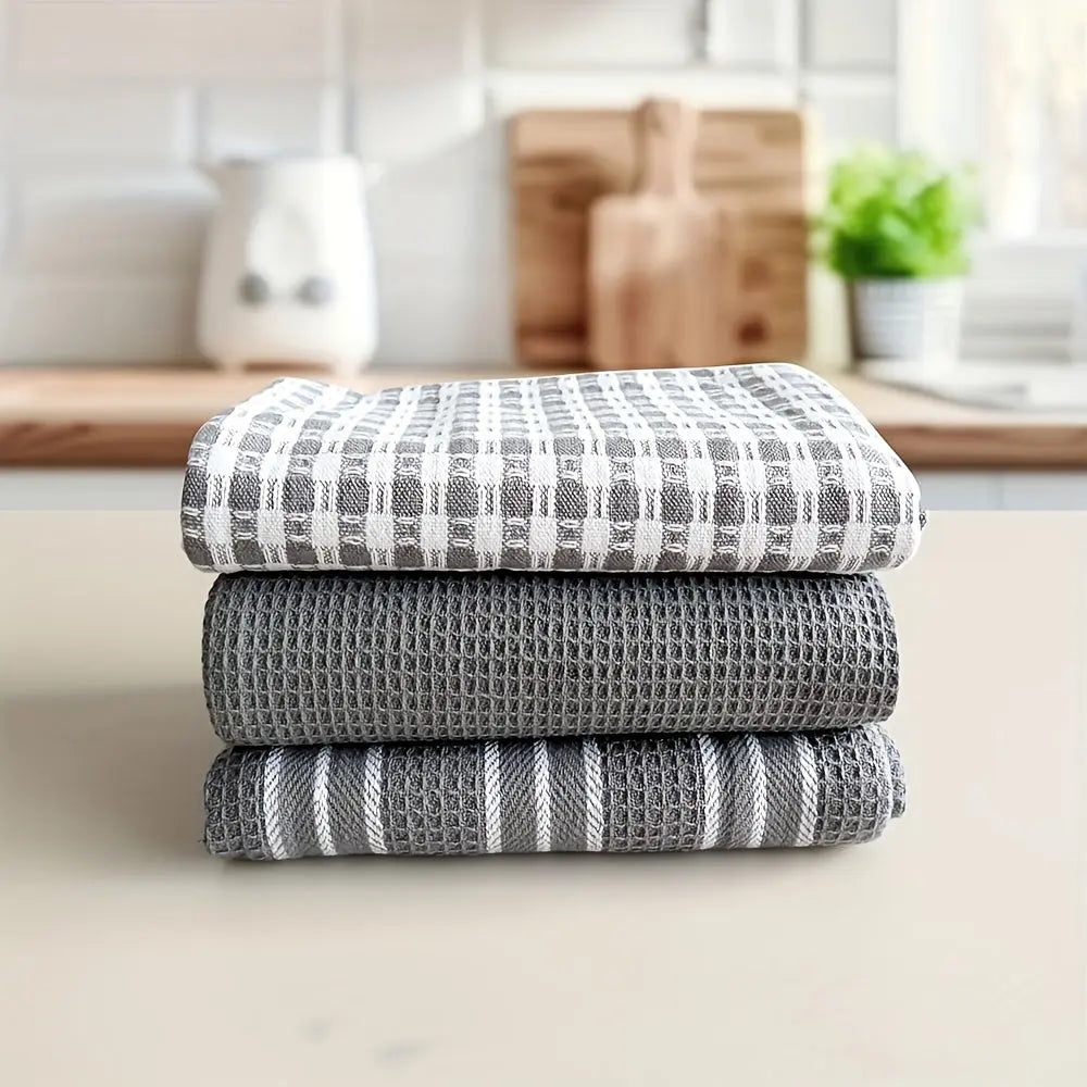 Cotton Kitchen Towels Set (3 Pcs)