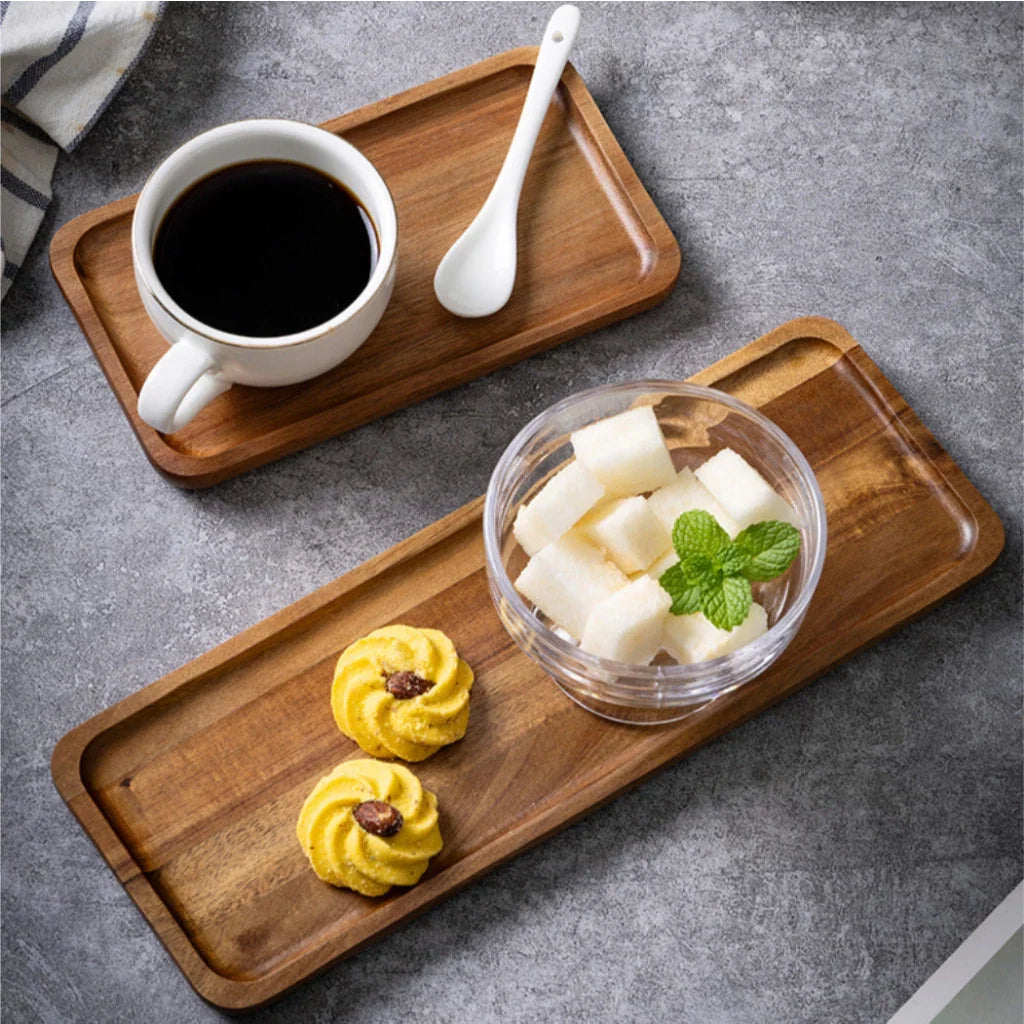 Wooden Serving Tray Set (3 Pcs)