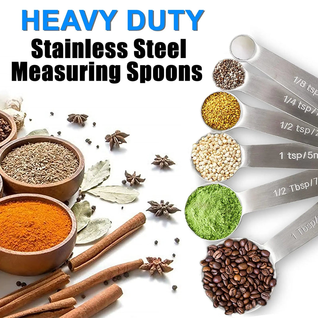 Stainless Steel Measuring Spoons (6 Pcs)
