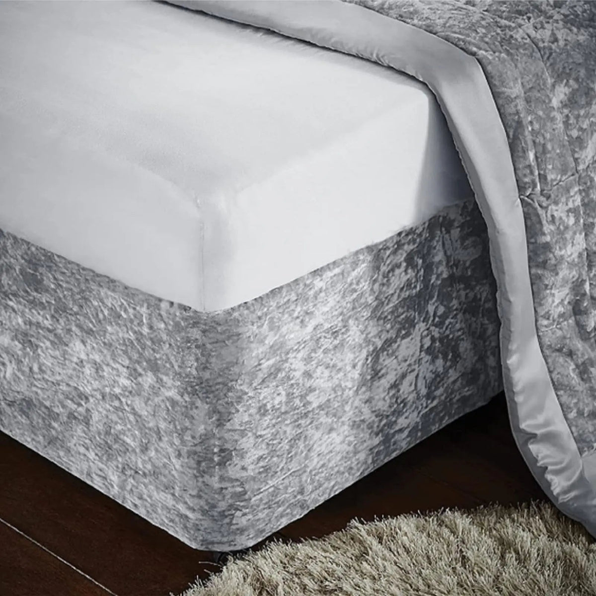 Crushed Velvet Wrap Bed Skirt