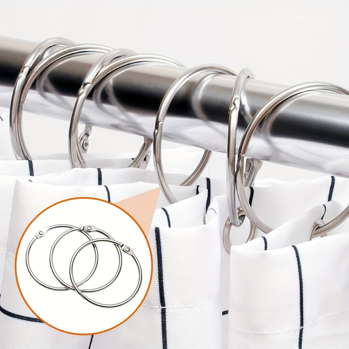 Metal Curtain O Rings (24 Pcs)