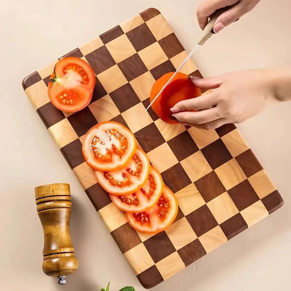 Checkered Wood Cutting Board
